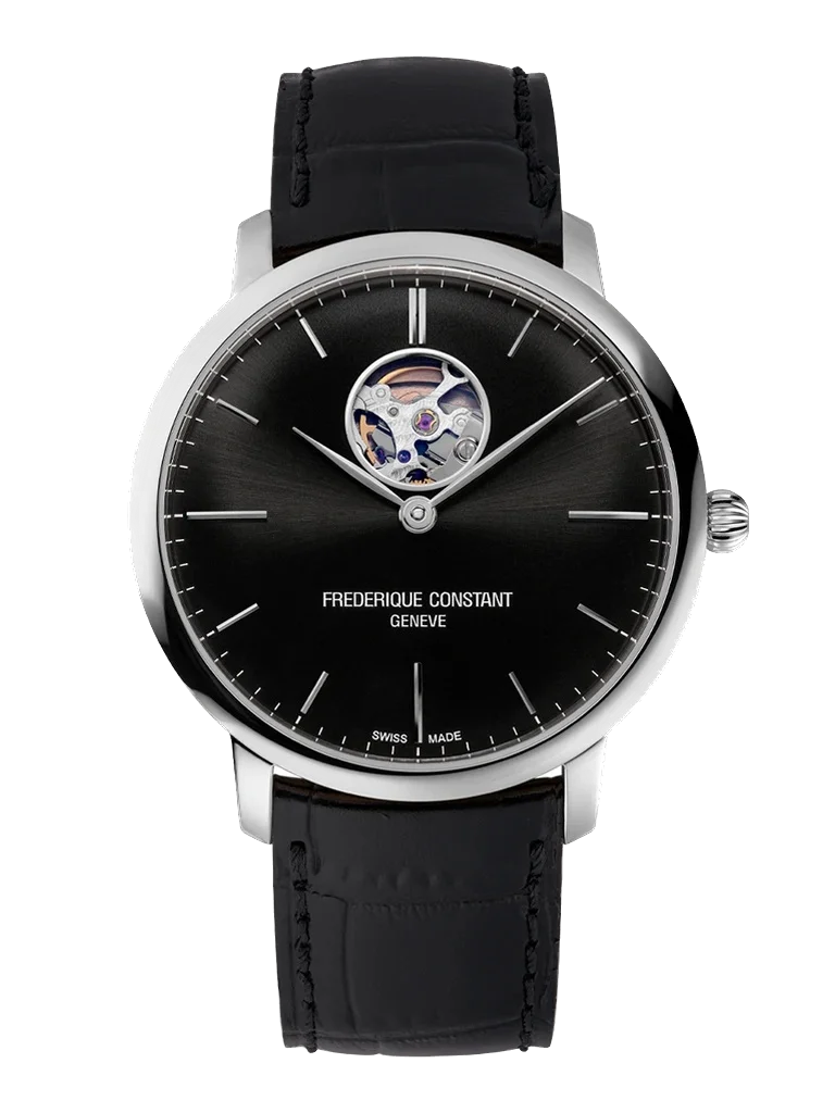 Frederique Constant Classic Heart Beat Black Leather