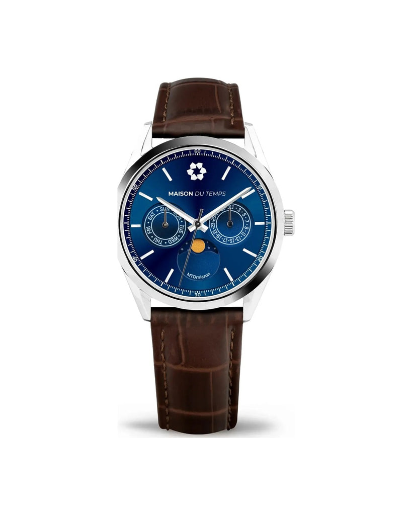 MTOmicron MoonPhase Bleu Cuir Marron