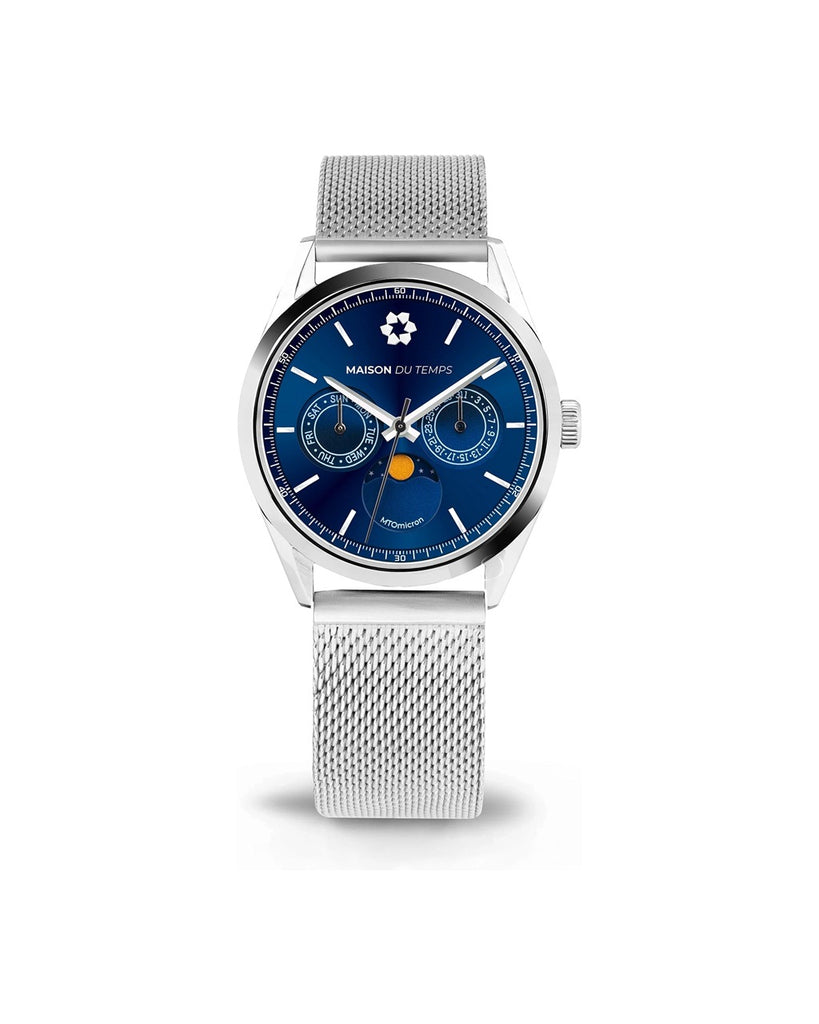 MTOmicron MoonPhase Bleu Maille Milanaise
