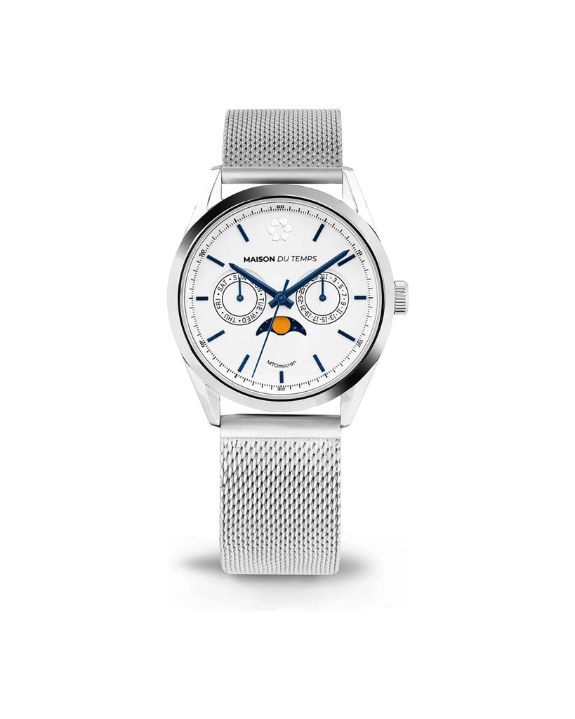 MTOmicron MoonPhase Blanc Maille Milanaise