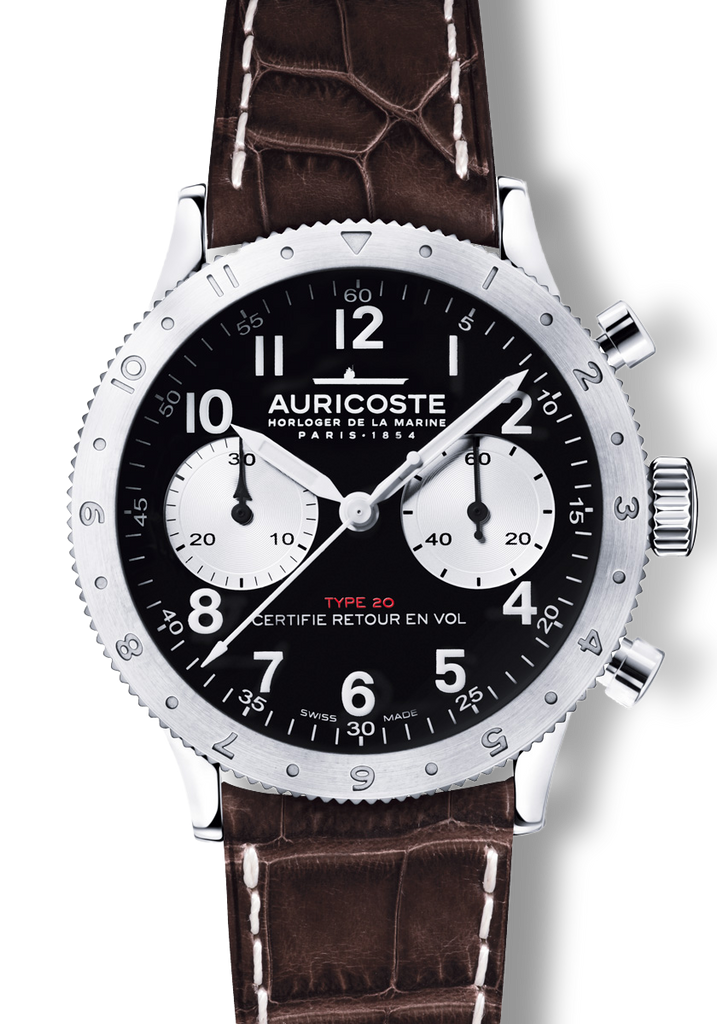 Auricoste Type20 Flyback Lunette Tournante Compteurs Argent