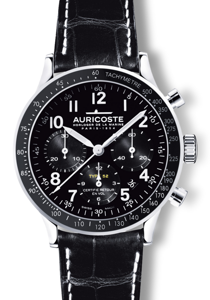 Auricoste Type52 Flyback Lunette Tachymetre Compteurs Noir