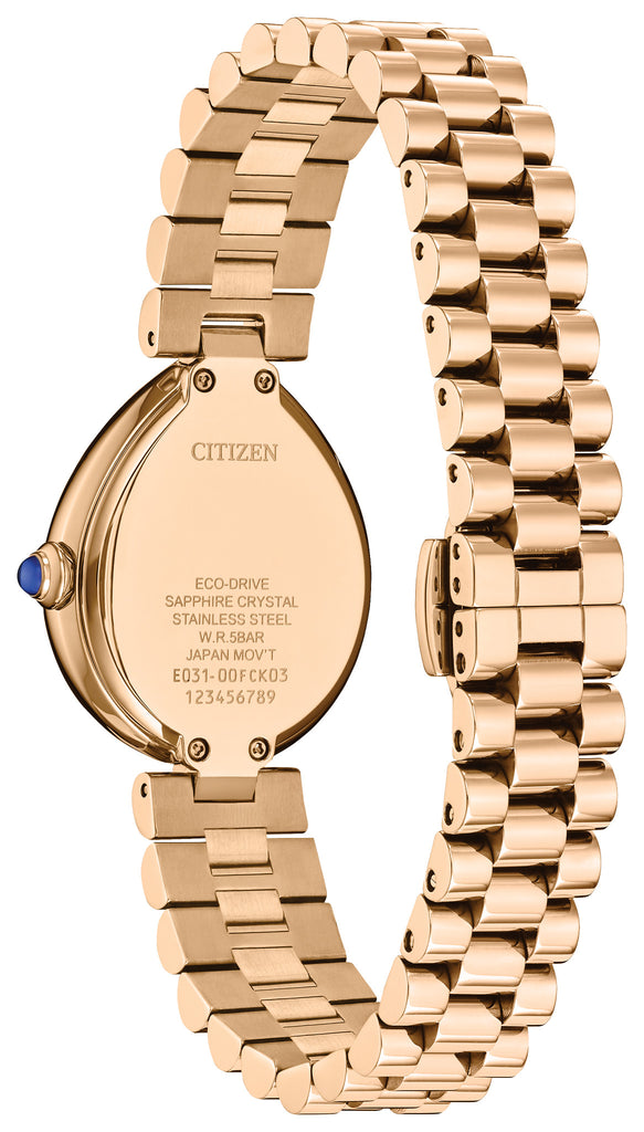 Citizen L Rainell Vert & Or rose EM1203-57X