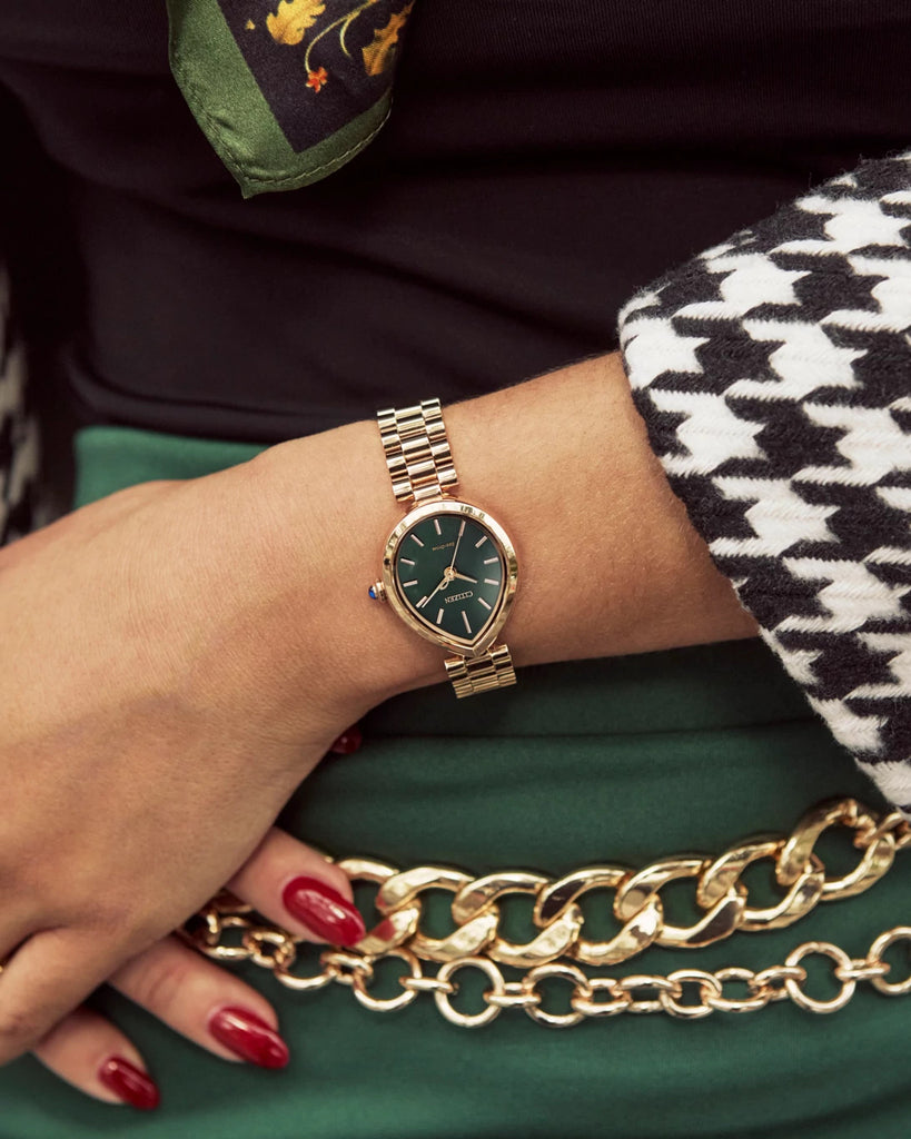 Citizen L Rainell Vert & Or rose EM1203-57X