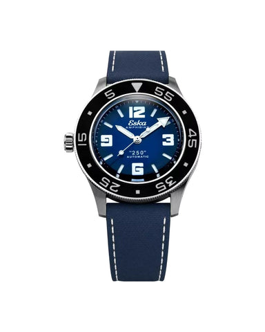 Eska Amphibian 250 Blue Dolphin Bracelet Rub Strap Bleu Couronne à gauche - 250-BD