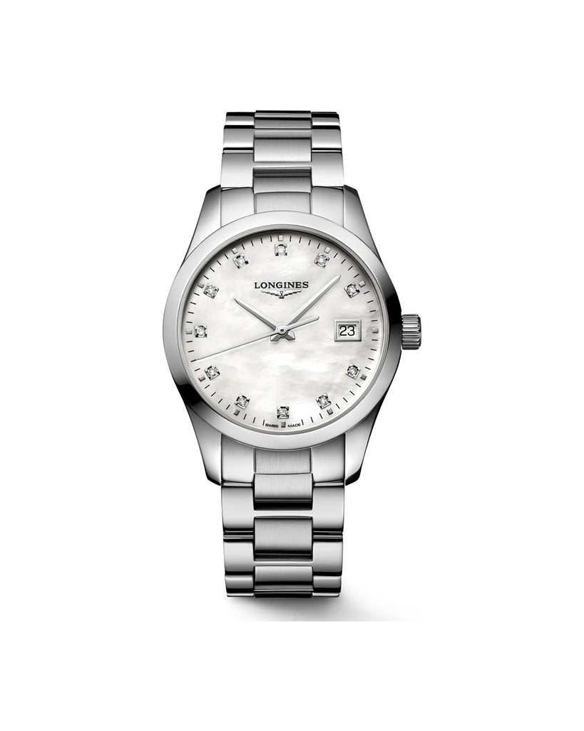 Longines Conquest Classic 34mm Cadran Nacre Blanche - L2.386.4.87.6