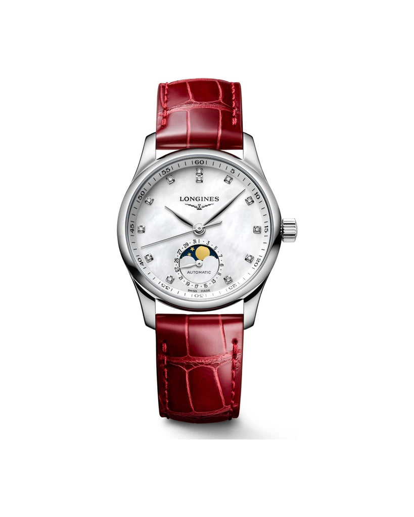 Longines Master Collection Moonphase 34mm Cadran Nacre Blanche - L2.409.4.87.2