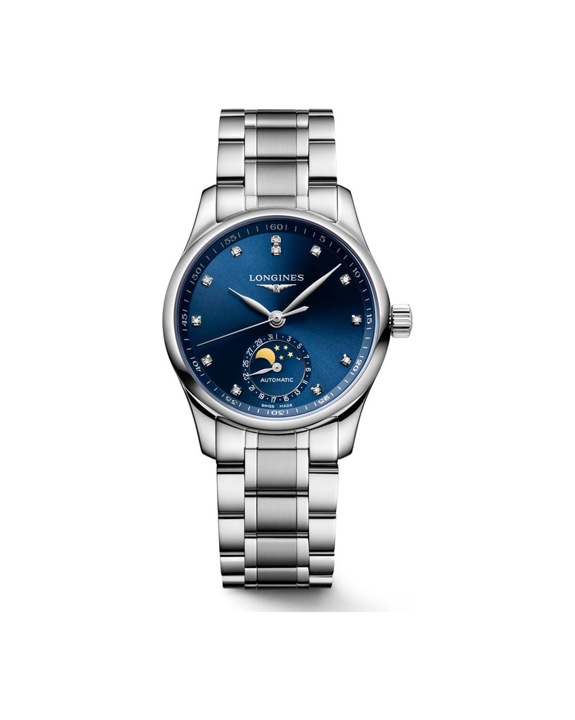Longines Master Collection Moonphase 34mm Cadran Bleu Soleillé - L2.409.4.97.6