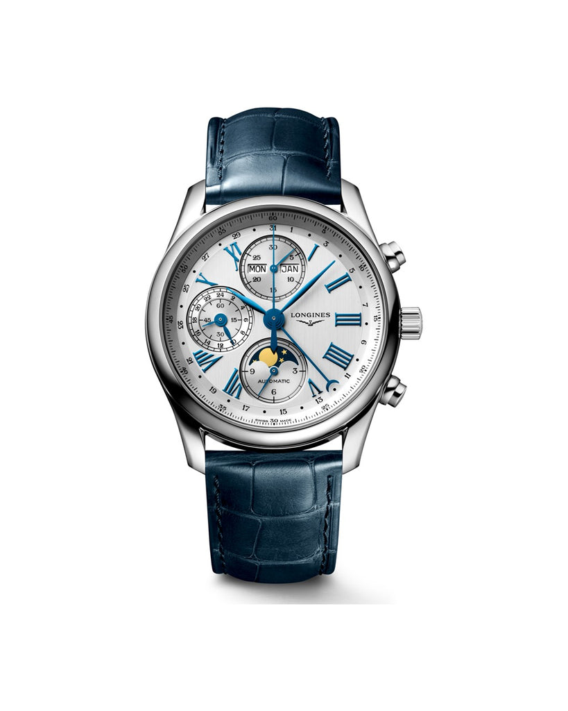 Longines Master Collection Chrono Moonphase 40mm Argenté Cuir - L2.673.4.71.2
