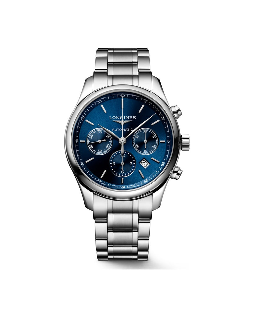 Longines Master Collection Chronograph 42mm Cadran Bleu Soleillé Acier - L2.759.4.92.6