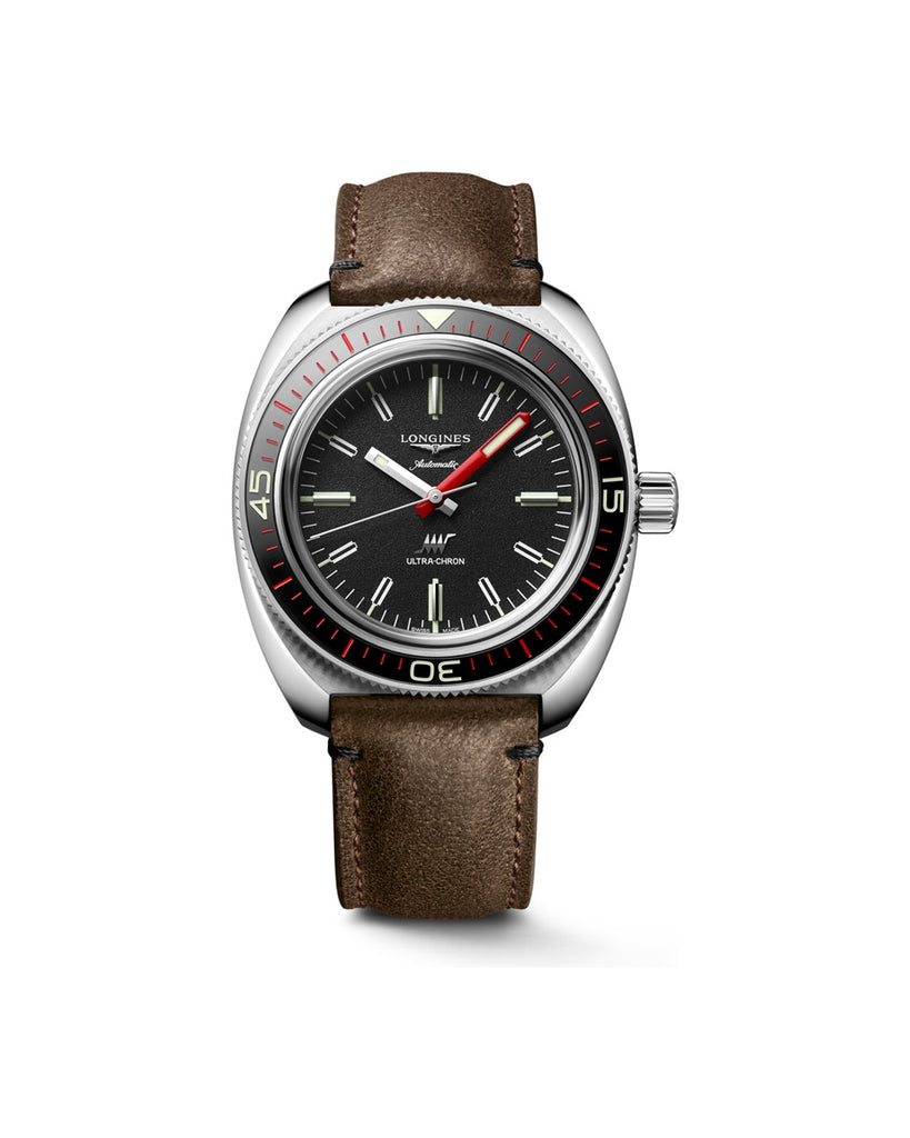 Longines Ultra-Chron 43mm Noir Cuir - L2.836.4.52.2