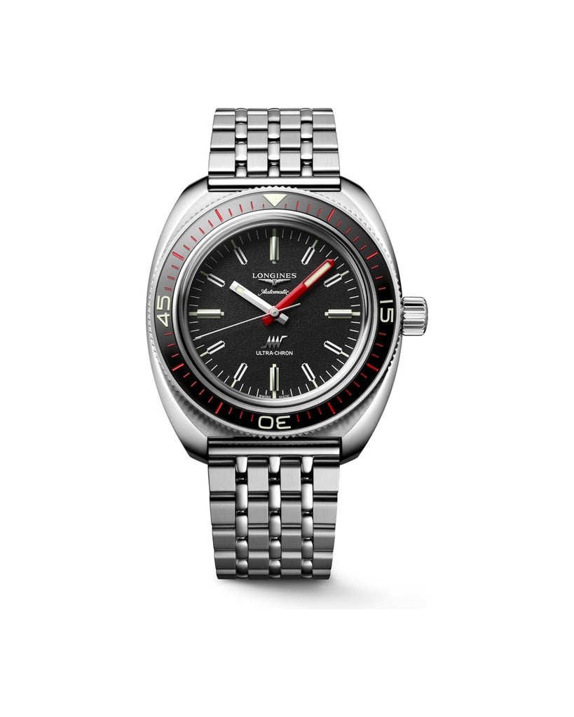 Longines Ultra-Chron 43mm Noir Acier - L2.836.4.52.6