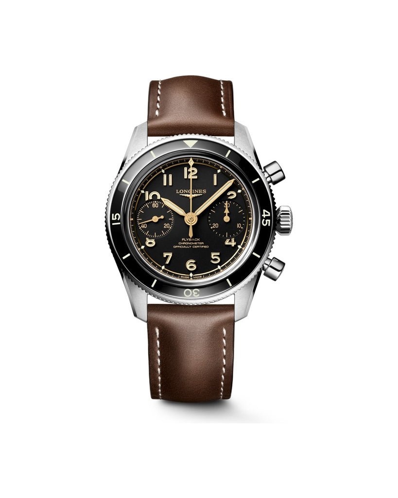 Longines Spirit Pilot Flyback 39.5mm Cuir - L3.721.4.53.2