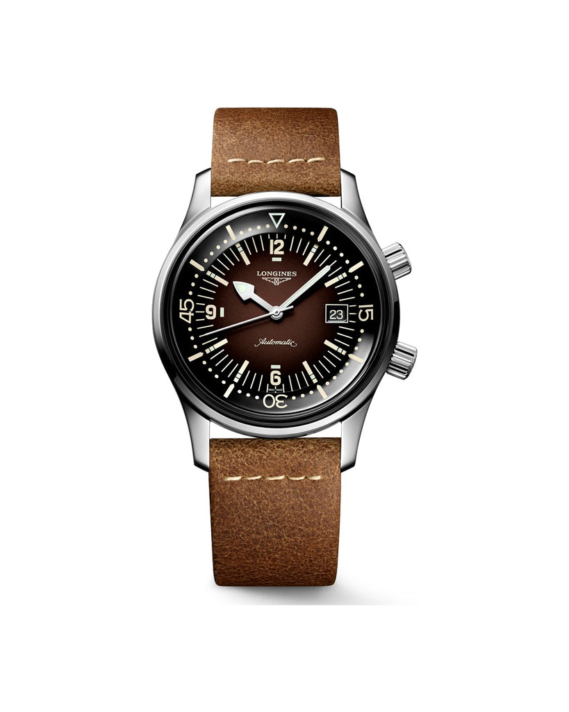 Longines Legend Diver 42mm Cadran Brun Cuir - L3.774.4.60.2