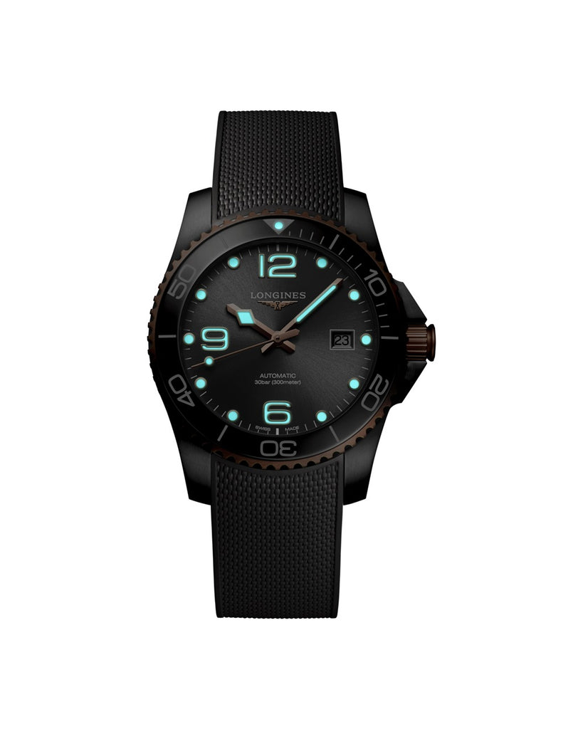 Longines HydroConquest 41mm Cadran Gris Soleillé Caoutchouc - L3.781.3.78.9