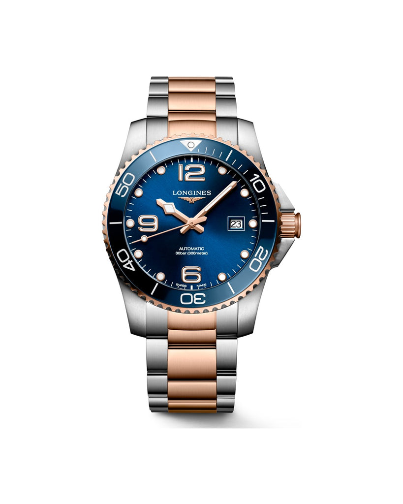 Longines HydroConquest 41mm Cadran Bleu Soleillé PVD Rouge - L3.781.3.98.7