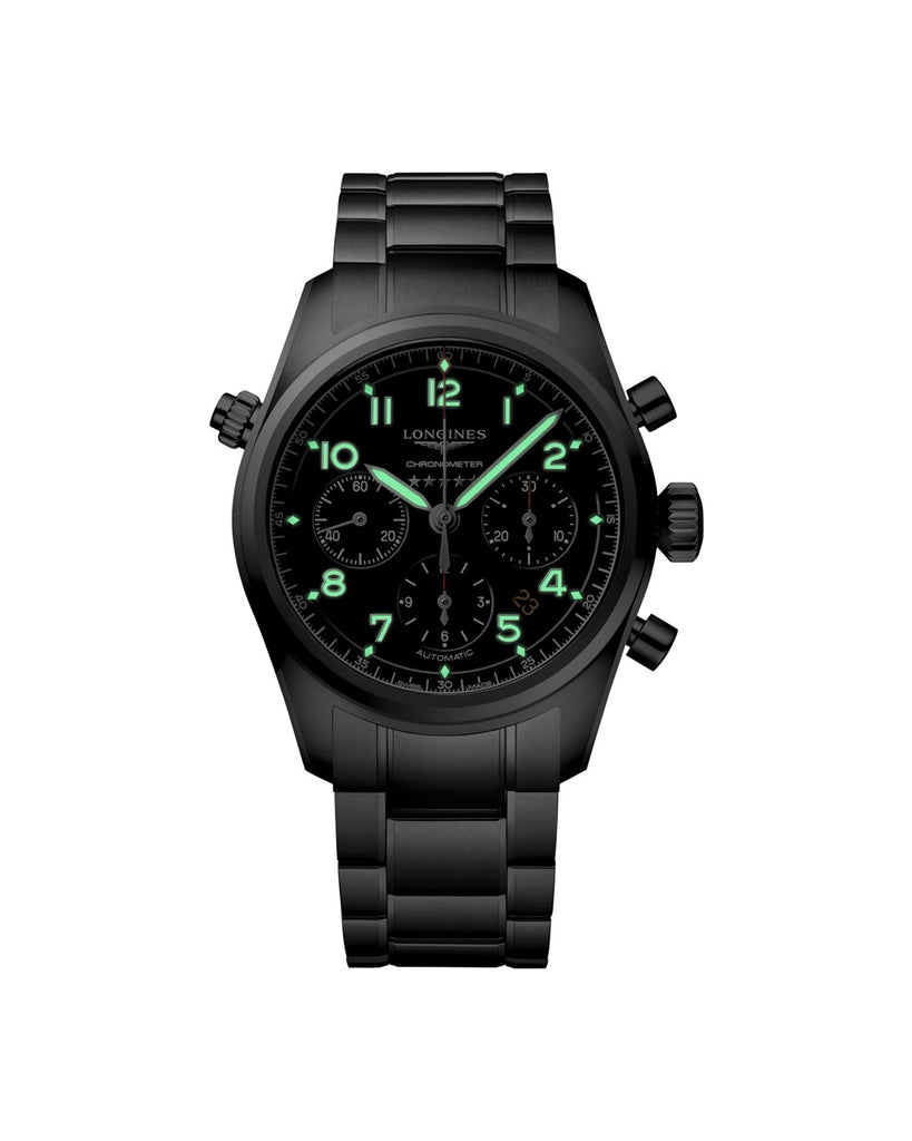 Longines Spirit Chronograph 42mm Cadran Noir Mat Acier - L3.820.4.53.6