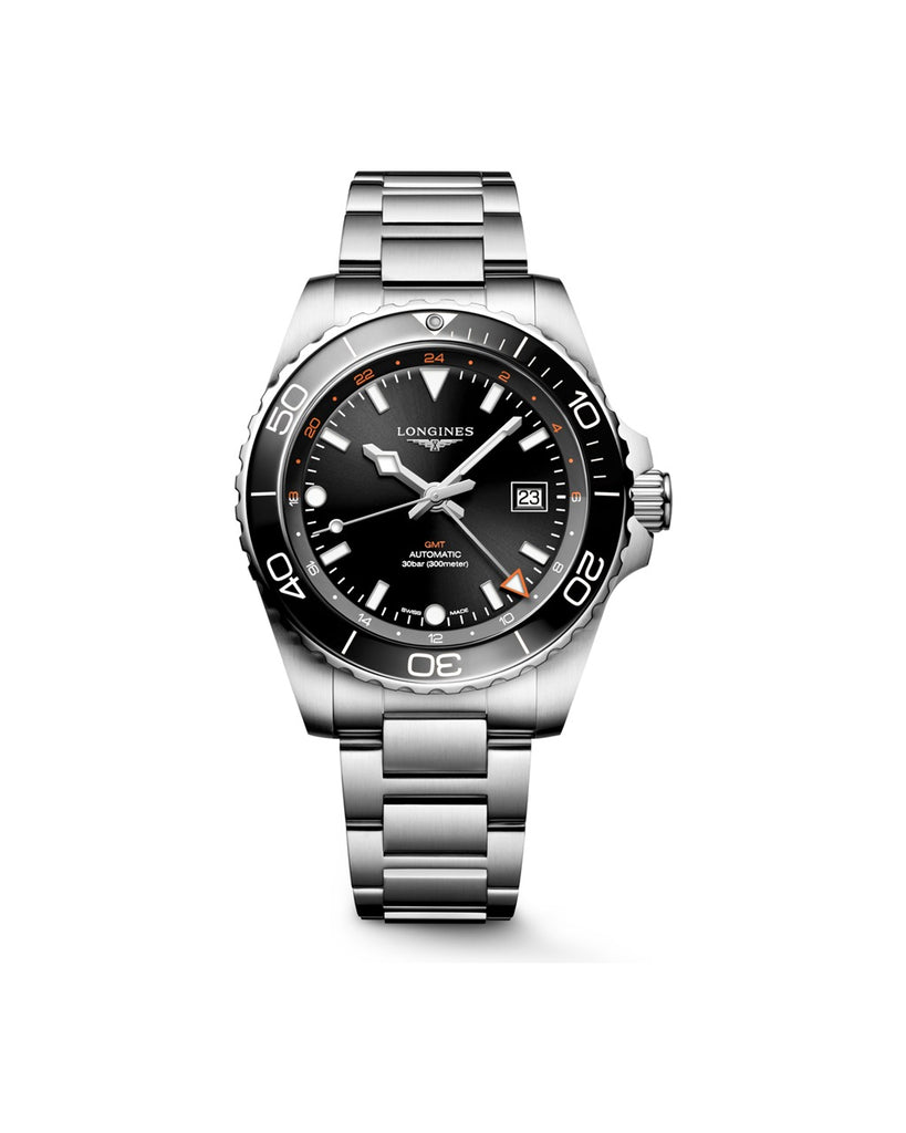 Longines HydroConquest GMT 43mm Noir Acier - L3.890.4.56.6