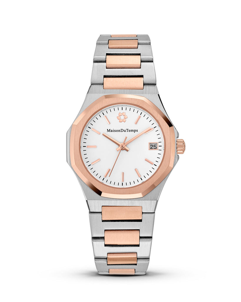 MTGamma Femme Blanc Acier Doré Rose
