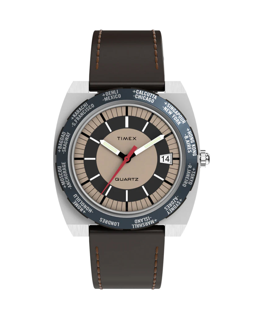 Timex Q World Time 1972 Reissue 39mm TW2Y31300