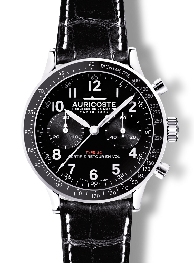 Auricoste Type20 Flyback Lunette Tournante Compteurs Noir