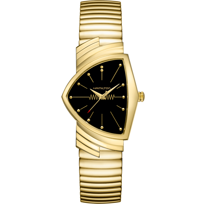 Hamilton Ventura Quartz Cadran Noir Bracelet Flexible - H24301131