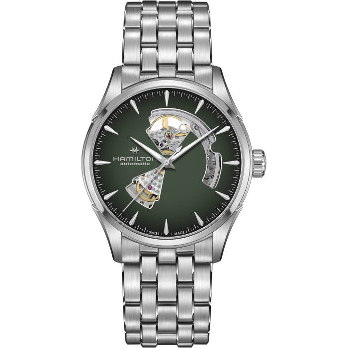 Hamilton Jazzmaster Open Heart Auto 42mm Vert Bracelet Acier - H32705160