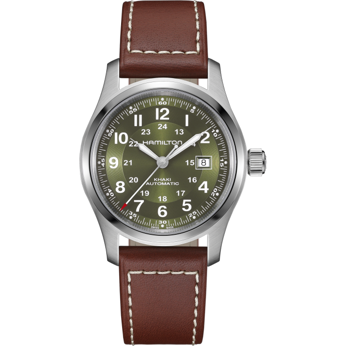 Hamilton Khaki Field Auto 42mm Kaki Cuir - H70605560