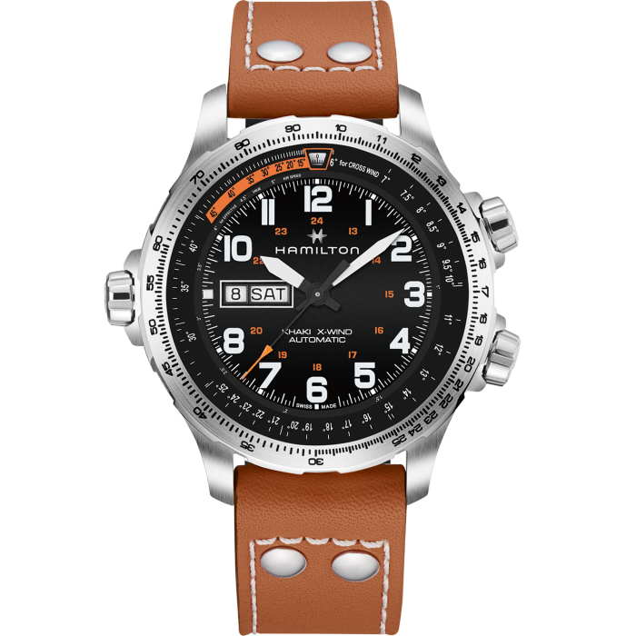 Hamilton Khaki Aviation X-Wind Day Date Auto Cuir - H77755533