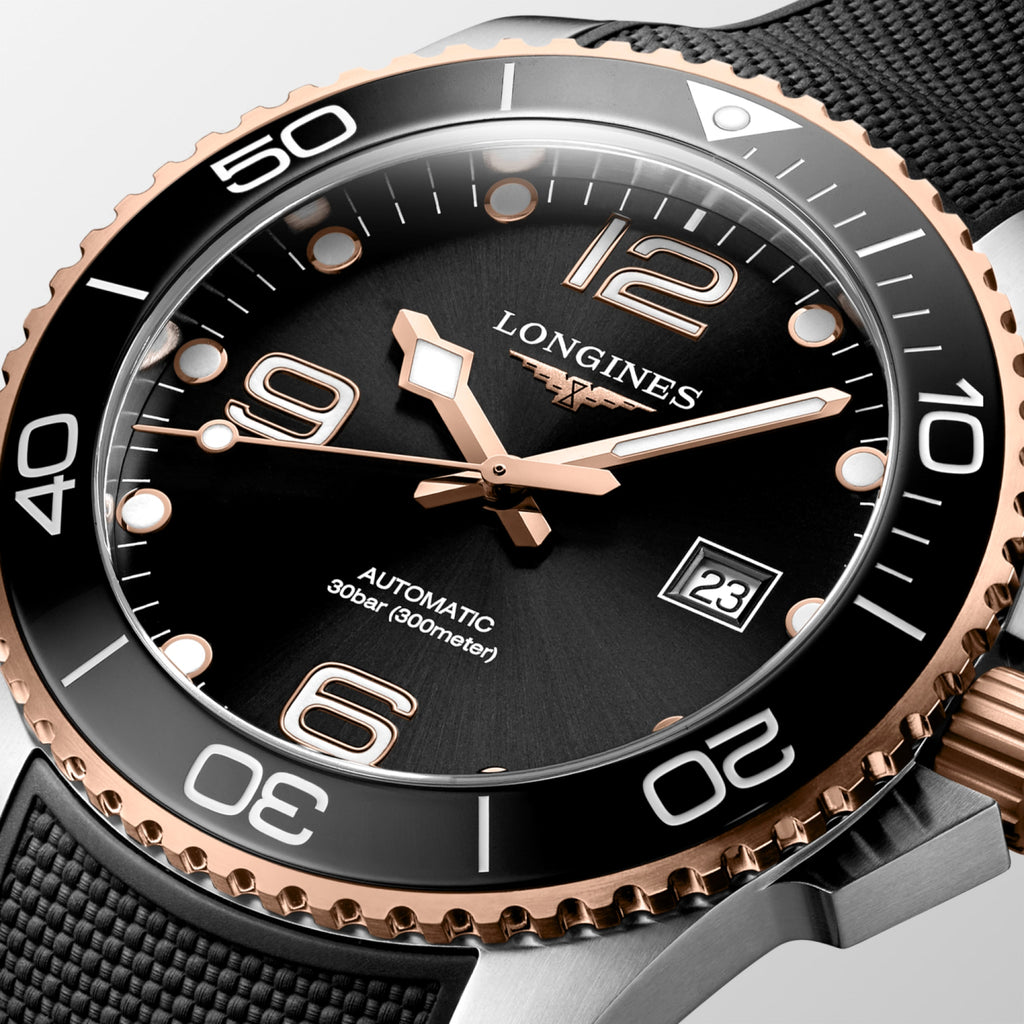 Longines HydroConquest 43mm Noir Caoutchouc - L3.782.3.58.9