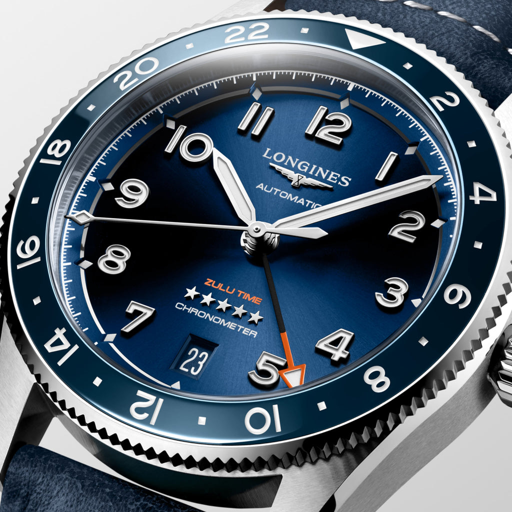 Longines Spirit Zulu Time 39mm Bleu - L3.802.4.93.2