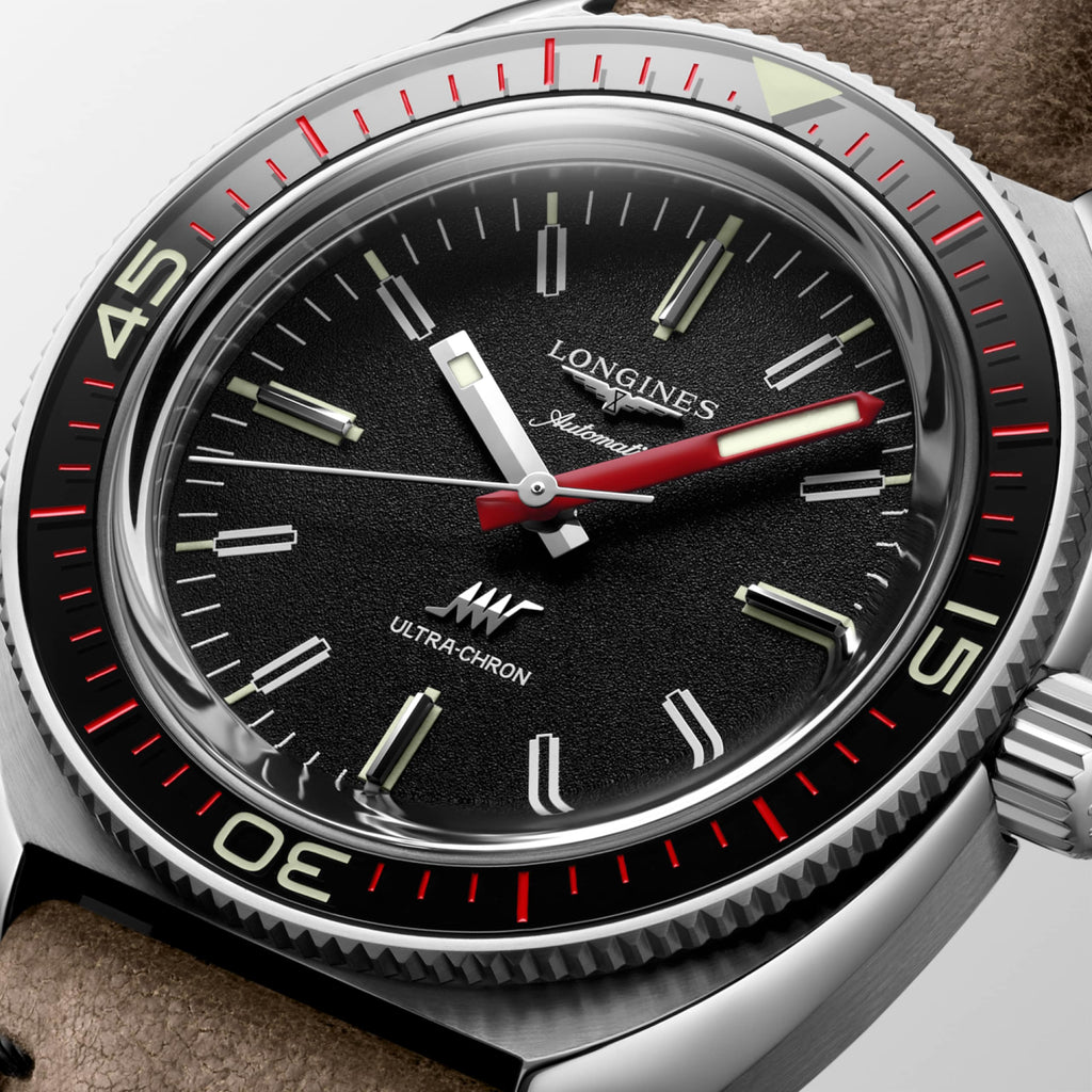 Longines Ultra-Chron 43mm Noir Cuir - L2.836.4.52.2