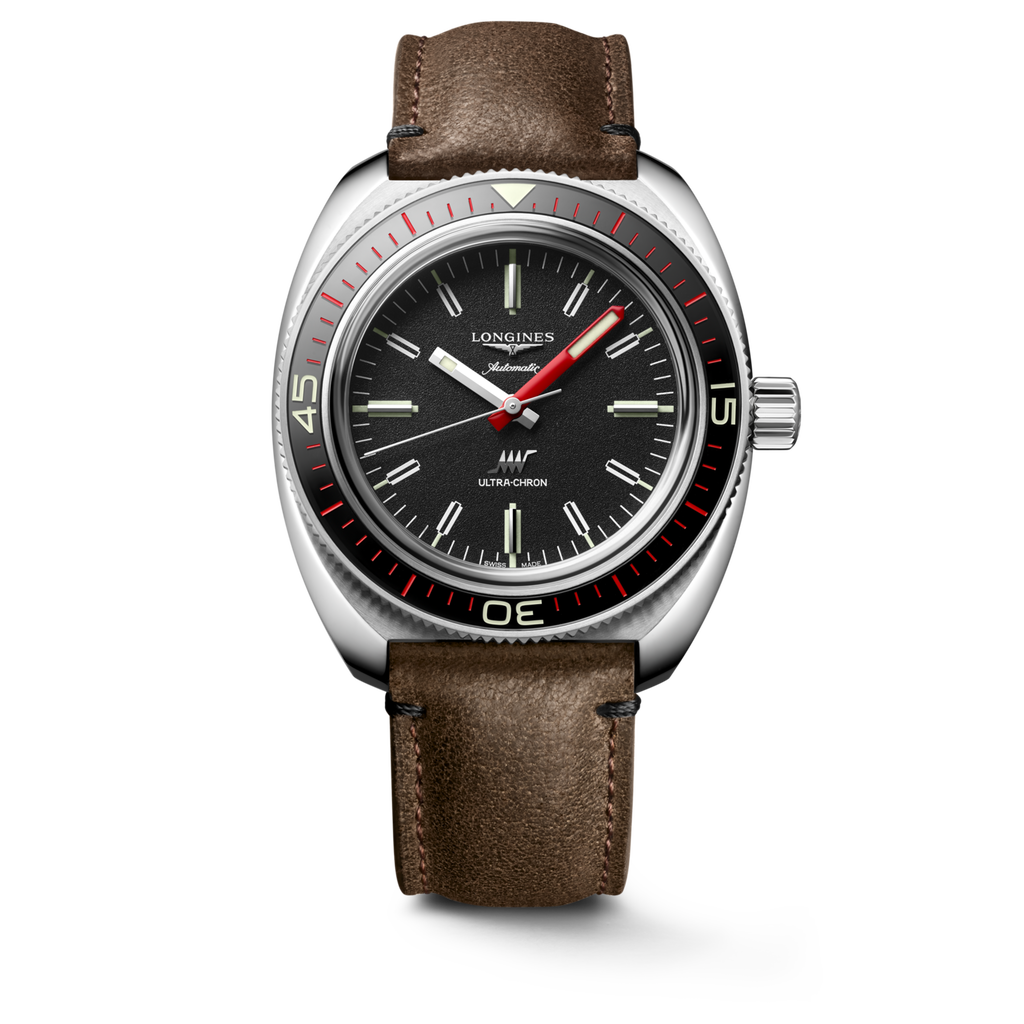Longines Ultra-Chron 43mm Noir Cuir - L2.836.4.52.2